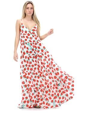 ANIYE BY Berry Flowing Maxi Dress IT 42 US Small Spaghetti Strap Summer Cocktail